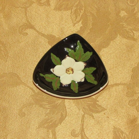 1950's BC Ceramics Dogwood Trinket Pin Dish Signed Herta Cottagecore - Picture 10 of 12